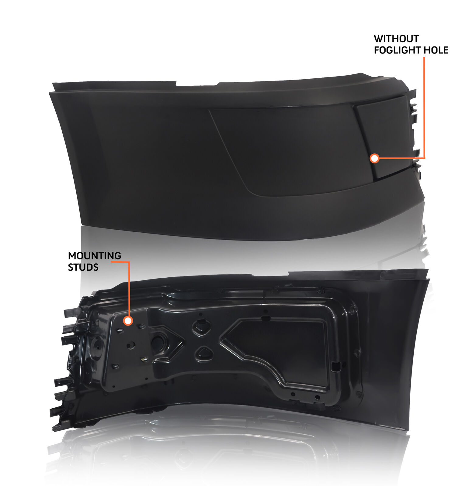 Passenger Side Bumper Without Fog Light Hole for 2004-2015 Volvo VNL Trucks - Image 2