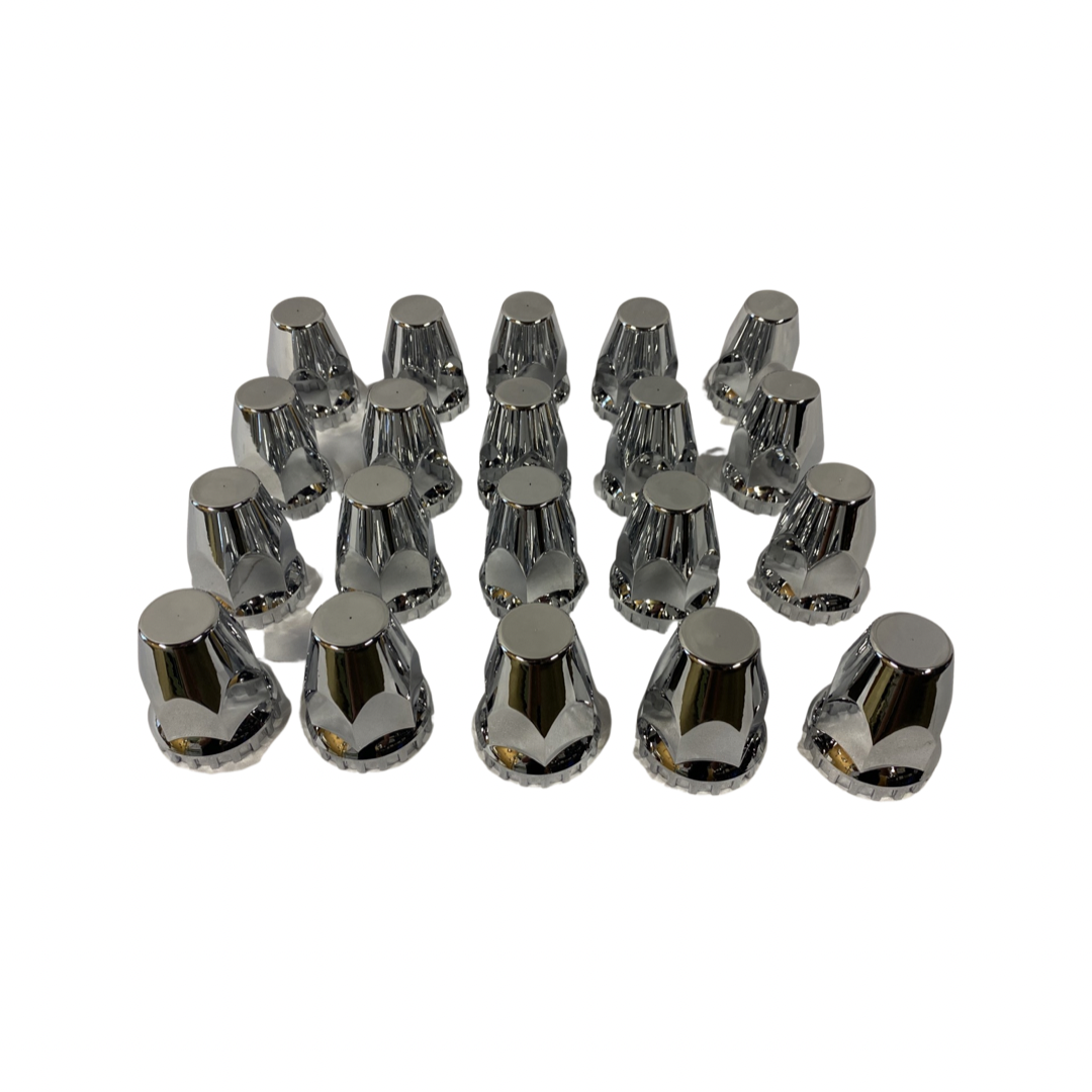 33mm Chrome Screw-on Lug Nut Covers for Semi Trucks