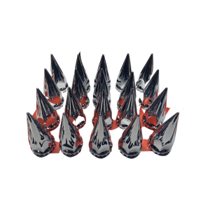 33mm Chrome Screw-on Super Spike Lug Nut Covers for Semi Trucks 