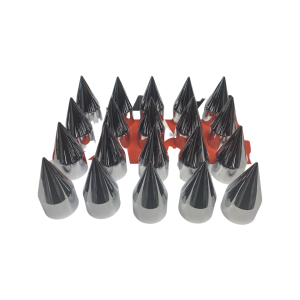 33mm Chrome Lug Nut Covers Rocket Style Screw On Style Plastic