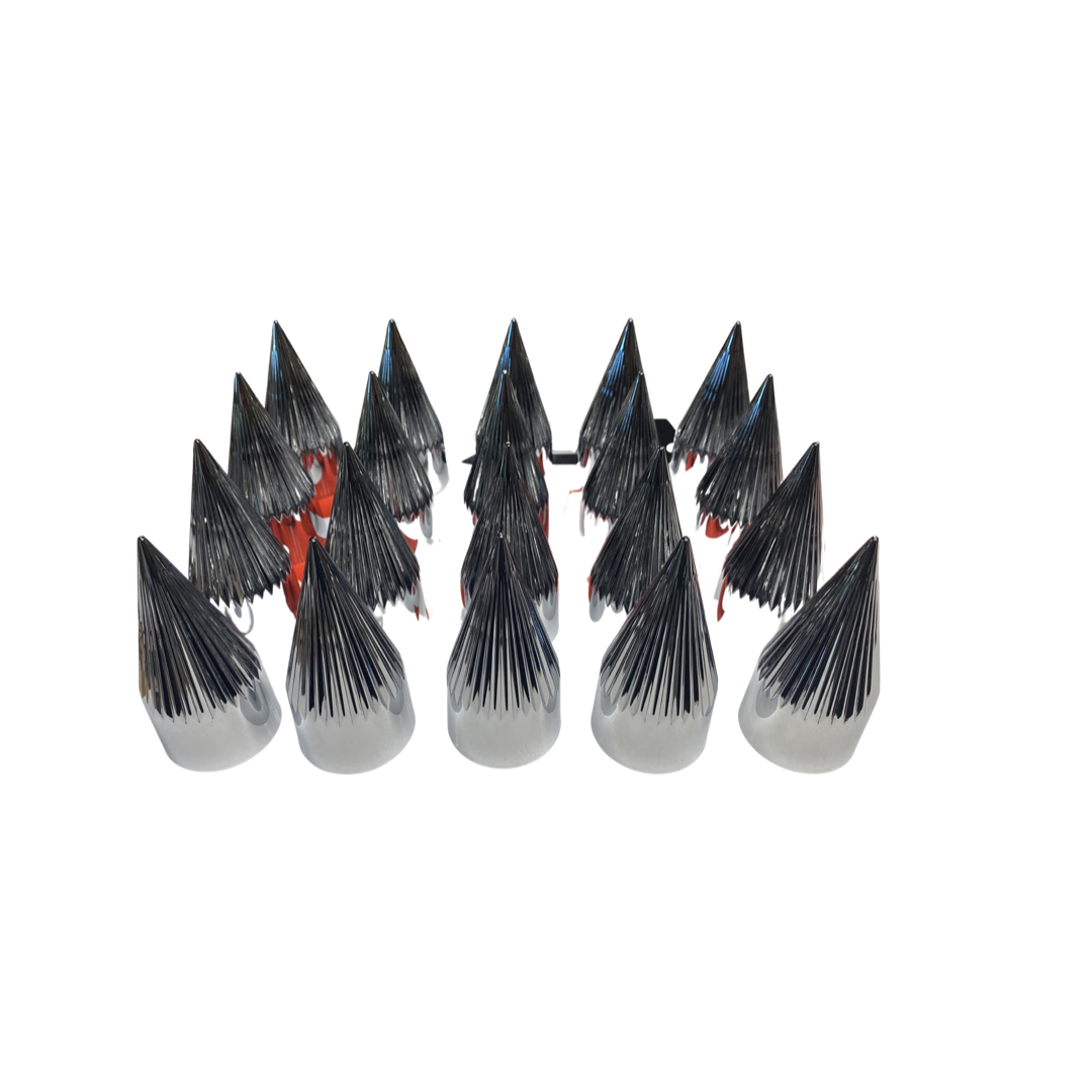 33mm Chrome Lug Nut Covers Rocket Style Screw On Style Plastic