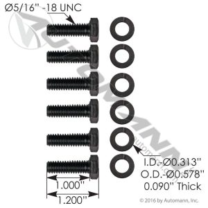 537.1106 Hub Cap Hardware Kit-6 Bolt