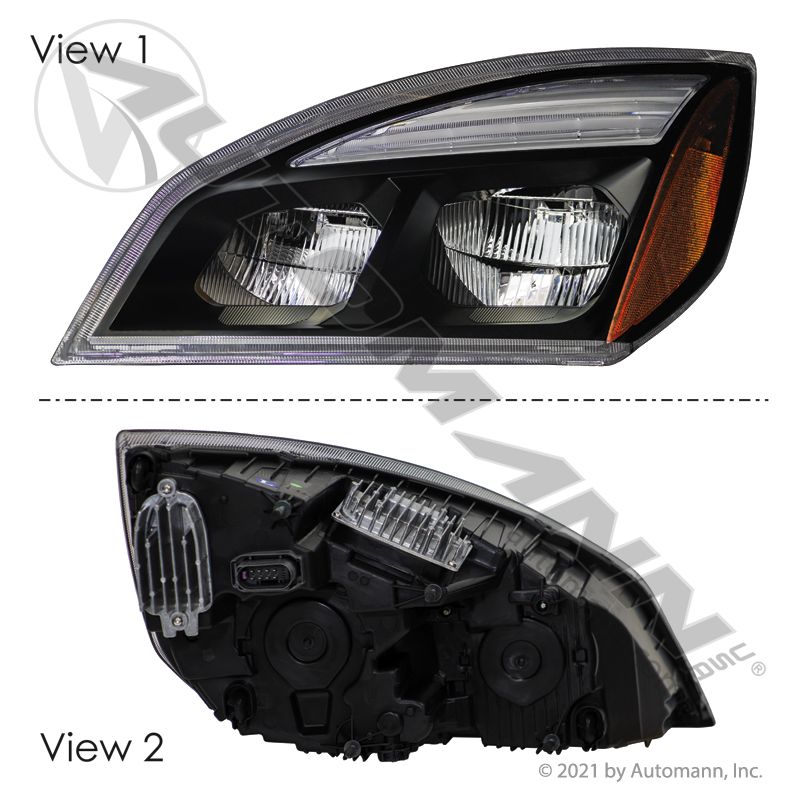 564.46001LM Headlamp LH Black LED Freightliner P4 2018+Cascadia - Image 2
