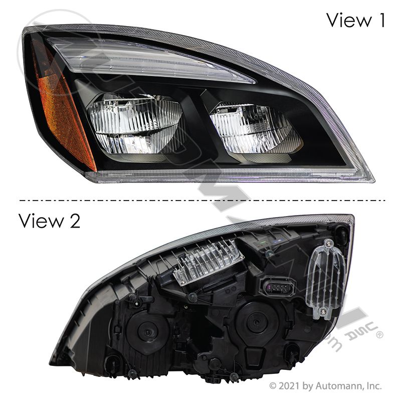 564.46002RM Headlamp RH Black LED Freightliner P4 2018+Cascadia - Image 2
