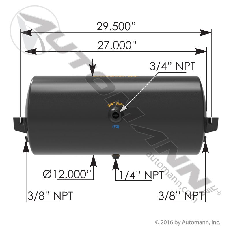 Air Tank 2850 Cubic in Vol 12.000in Dia - Image 5