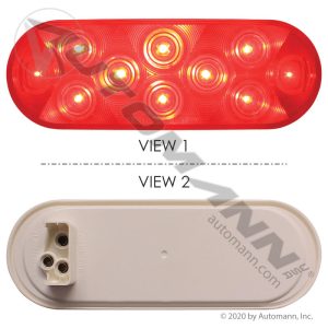 571.LD60R10 S/T/T Light LED 6in Oval Red